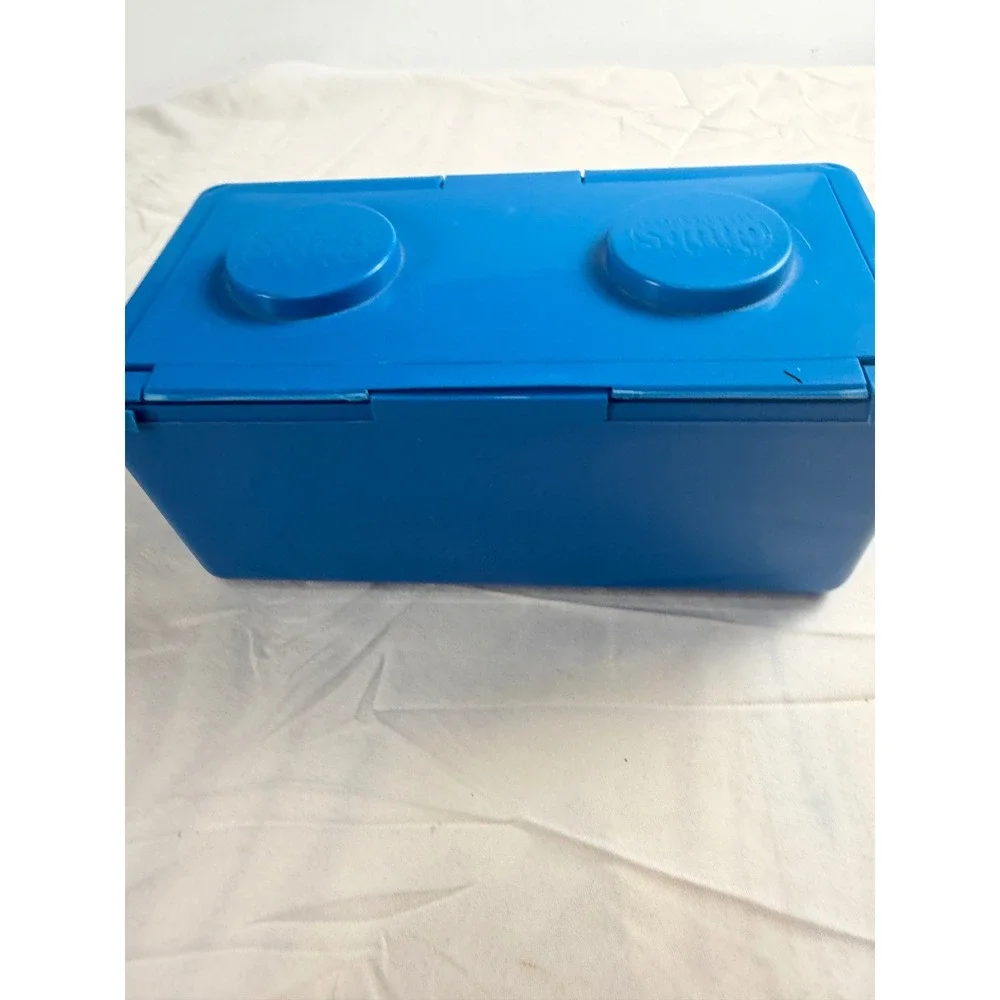 Chubs Stackables Blue Plastic Storage Container Building Block Lego Style Box